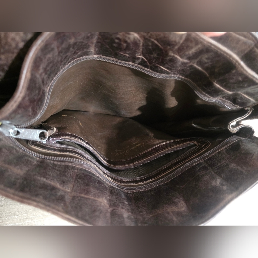 Boho Croc Embossed Patchwork Laptop Bag Casual Br… - image 7